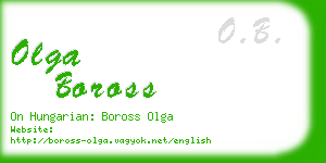 olga boross business card